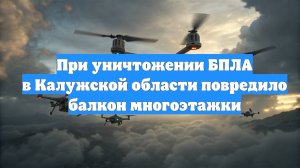 При уничтожении БПЛА в Калужской области повредило балкон многоэтажки