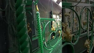 11 августа 2025г.Оградка ритуальная масульманская,окрас зеленый глянец с позолотой.(Лакра пф 115.)