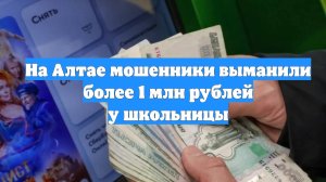 На Алтае мошенники выманили более 1 млн рублей у школьницы