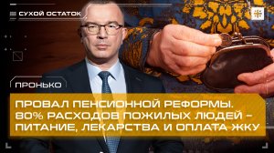 Пронько: Провал пенсионной реформы. 80% расходов пожилых людей – питание, лекарства и оплата ЖКУ