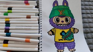 Детская раскраска лабубу с крупными картинками, играем и раскрашиваем labubu для детей