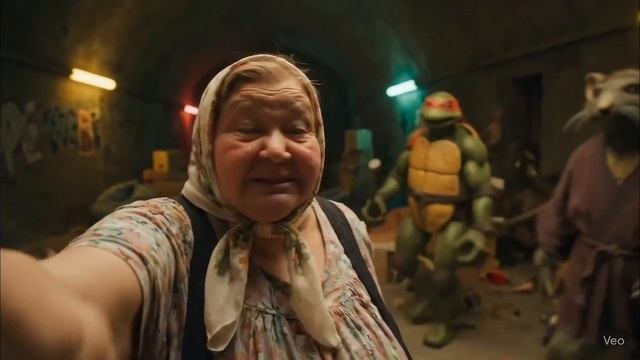 Бабушка увидела черепашек