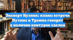 Эксперт Кузник: планы встречи Путина и Трампа говорят о наличии контуров сделки