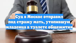 Суд в Москве отправил под стражу мать, утопившую младенца в туалете общежития