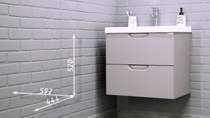 Тумба подвесная под умывальник "Classica 60" Dune Серый тауп В2 Домино