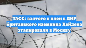 ТАСС: взятого в плен в ДНР британского наемника Хейдена этапировали в Москву