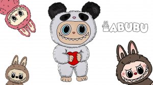 Как нарисовать Лабубу в костюме панды