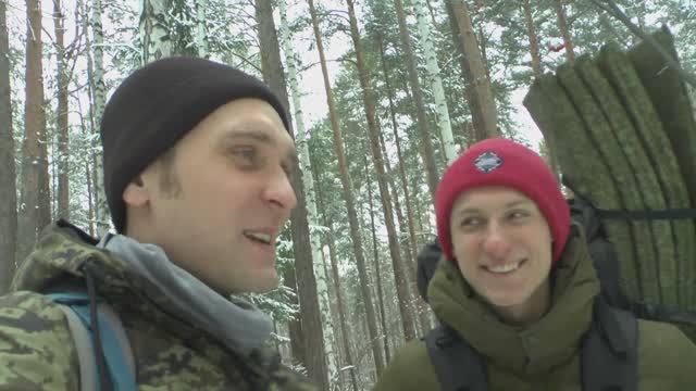 Бушкрафт.Ночевка зимой в лесу