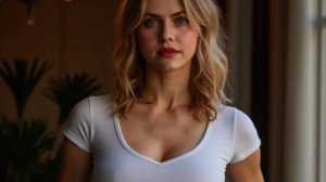 Сексуальная красотка гуляет вечером