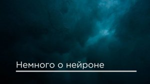 Немного о нейроне