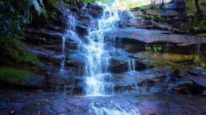 4K Waterfall with Meditation Music | Relax, Sleep, Study