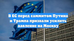 В ЕС перед саммитом Путина и Трампа призвали усилить давление на Москву