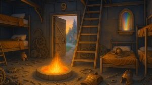 Атмосфера хижины Гефеста в лагере полукровок Перси Джексона