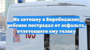 На автошоу в Биробиджане ребенок пострадал от асфальта, отлетевшего ему голову