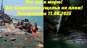 От гор к морю!  От Свирского ущелья на пляж! Лазаревское 11.08.2025.