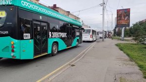 Электробус Сириус в Омске! Спот на ост. Библиотека им. Пушкина