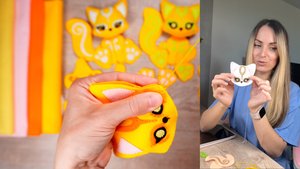 Этап 2 — оформление мордочки / Мастер-класс КИЦУНЭ из фетра своими руками