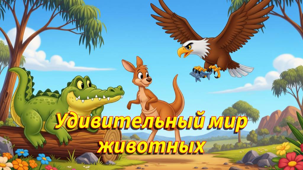 Удивительный Мир Животных | Крокодил, кенгуру, орел | Детские Мультики смотреть онлайн