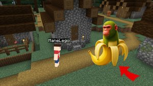 В нашу деревню пришёл Шимпанзини Бананини в Майнкрафте | ManeLego minecraft