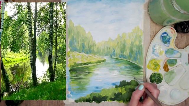 Пейзаж-с-берёзками