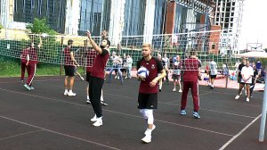 Волейбол. Мастер-класс ВК "Текстильщик" (Иваново) для своих болельщиков. Разминка с мячами #3