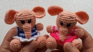 Вяжем игрушку слоника крючком ч.2 ручки ножки , уши.