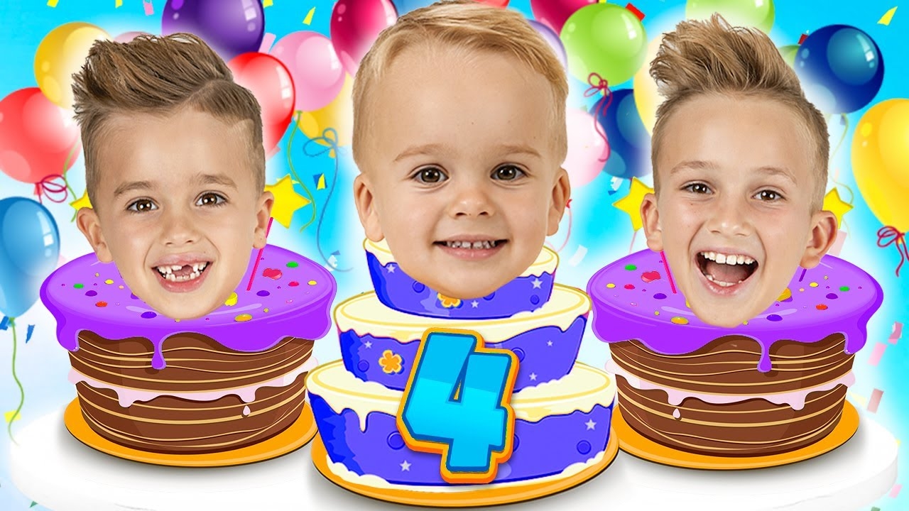 Влад и Ники. Крис празднует 4-й день рождения со своими друзьями! Весёлое видео для детей! смотреть онлайн