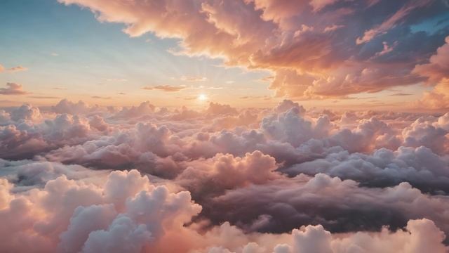 Красивый закат над облаками смотреть онлайн