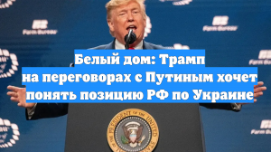 Белый дом: Трамп на переговорах с Путиным хочет понять позицию РФ по Украине