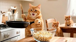 Как котики учились делать попкорн