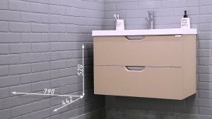 Тумба подвесная под умывальник "Classica 80" Dune Латте В2 Домино