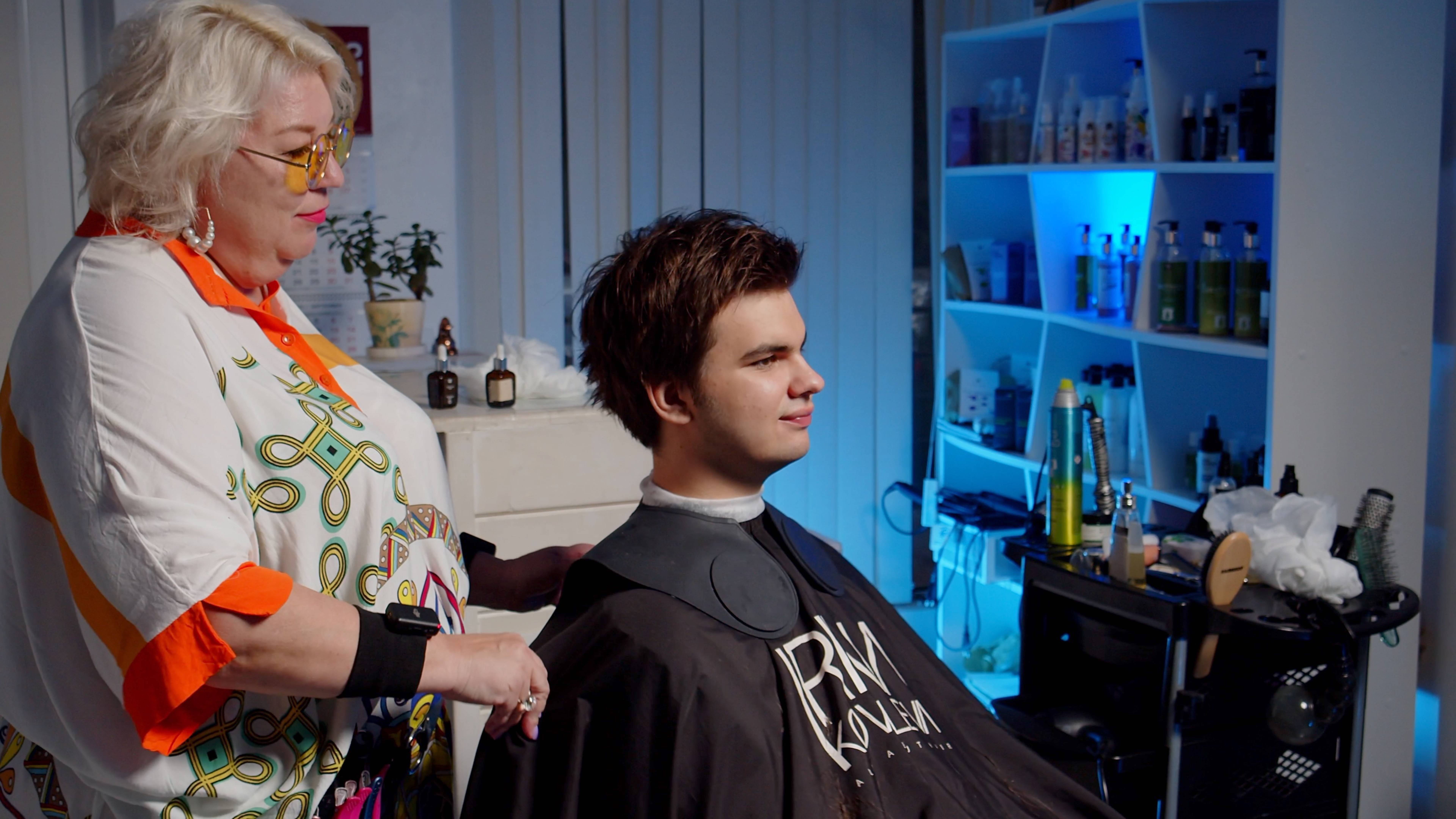 ASMR) Young guy got a fresh haircut and professional hair care❤4K