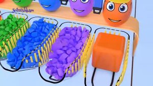 Яйца с сюрпризом и грузовички Учим цвета и цифры Развивающий мультик для детей.