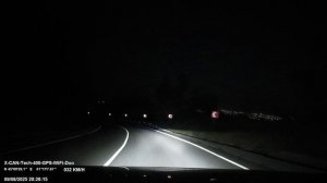 Образец записи регистратора X-CAN DashCam Tech 400 Duo. Ночь.