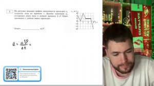 На рисунке показан график зависимости проекции vx скорости тела от времени t. Какова  - №21181