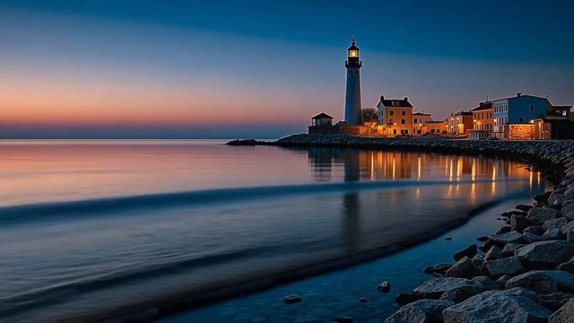 Ambient Deep Chillout Music for Study & Work ｜ Peaceful Coastal Lighthouse Scene