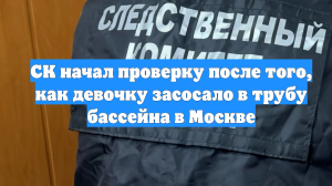 СК начал проверку после того, как девочку засосало в трубу бассейна в Москве