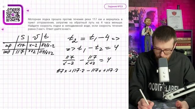 Моторная лодка прошла против течения реки 117 км и вернулась в пункт отправления, затратив на - № смотреть онлайн