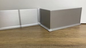 Плинтус алюминиевый Л-образный серебро БРАШ (80х11х3000 мм)