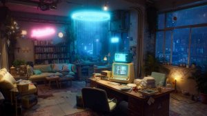 Lakeside Neon ｜ City Rain & Water Reflections for Chill & Dream