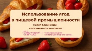 Использование ягод в пищевой промышленности. Конференция Ягодного Союза 2025.