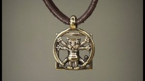 кулон "Кот Да Винчи" латунь