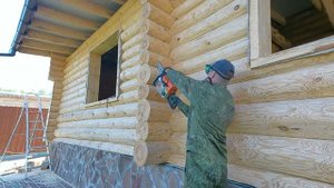 Обрезка (забривка) углов сруба