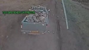 FPV-дрона на оптоволокне догнал пикап с 5-ю ВСУ в кузове