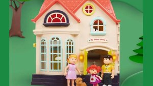 Двухэтажный кукольный домик с мебелью и семьей🏡