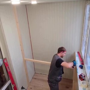 Монтаж встроенного шкафа на балконе 👍