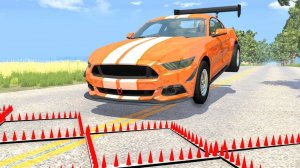 Наехал на шипы и попал в ДТП #51 – BeamNG Drive Аварии