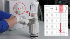 Установка спускного клапана Брио 572 с телескопической трубой перелива.