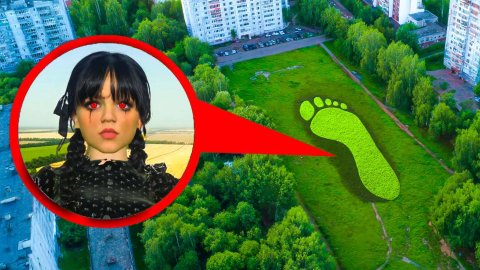 НАШ ДРОН ЗАСНЯЛ МЕГА УЭНСДЕЙ АДДАМС!! Хаски Бублик Говорящая собака