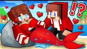 Парни влюбились в русалку на пляже в Майнкрафте, мультфильм